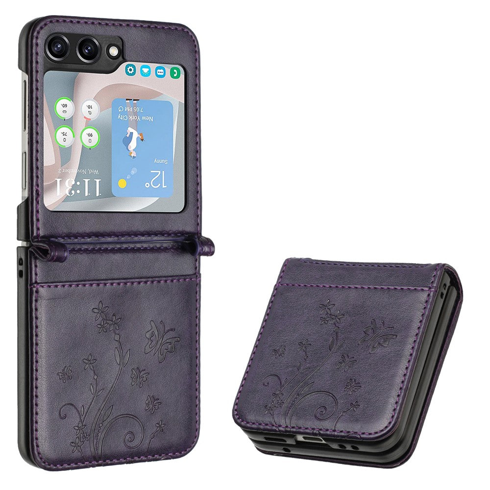 For Samsung Galaxy Z Flip7 FE 5G / Z Flip6 5G Case Butterfly Flower Imprinted Leather Phone Cover