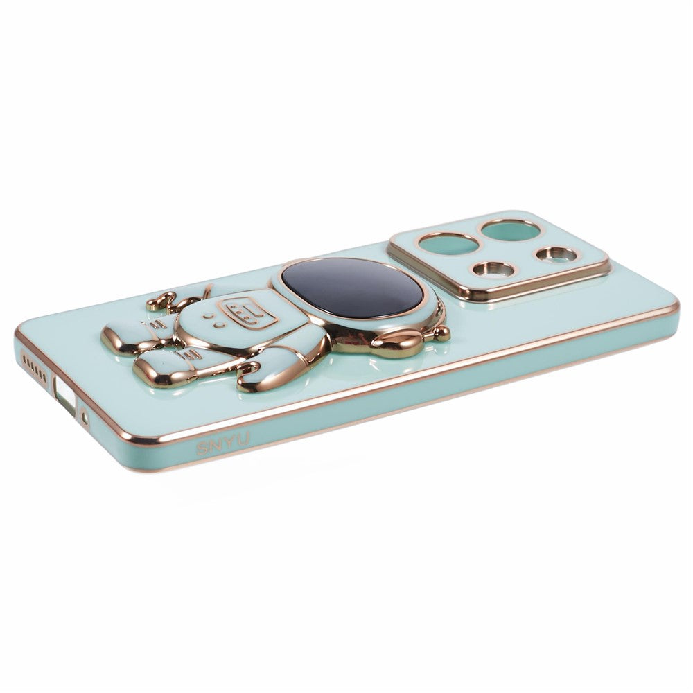 For Xiaomi Redmi Note 13 5G / Note 13R Pro 5G Case Electroplating TPU Phone Cover with Astronaut Folding Bracket