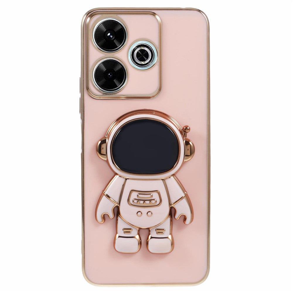 For Xiaomi Redmi 13 5G / 13 4G / Note 13R 5G Case Electroplated TPU Phone Cover with Astronaut Kickstand