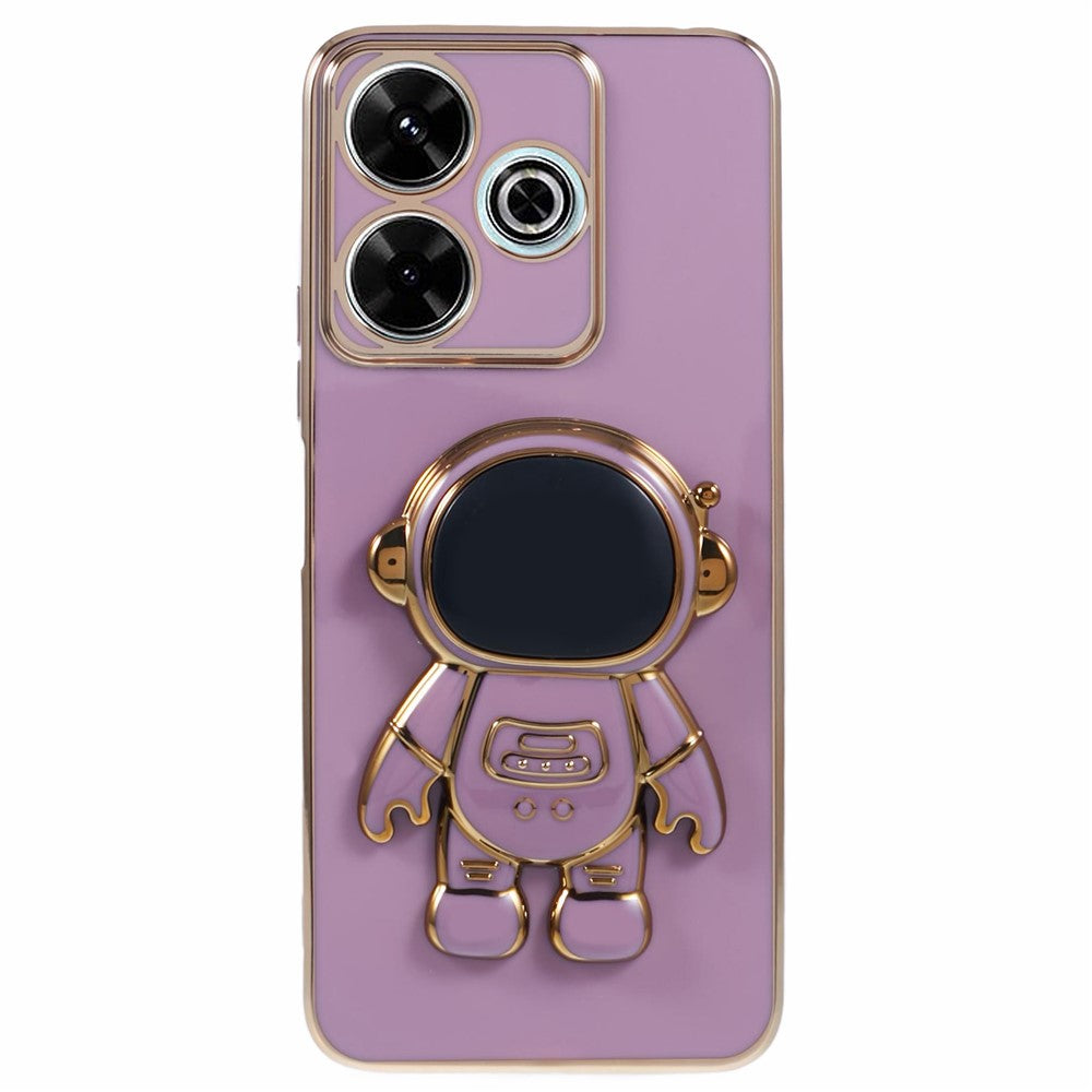 For Xiaomi Redmi 13 5G / 13 4G / Note 13R 5G Case Electroplated TPU Phone Cover with Astronaut Kickstand