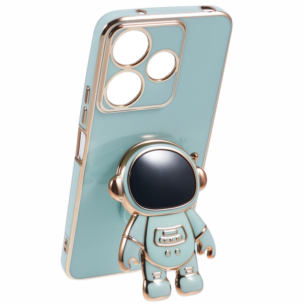 For Xiaomi Redmi 13 5G / 13 4G / Note 13R 5G Case Electroplated TPU Phone Cover with Astronaut Kickstand