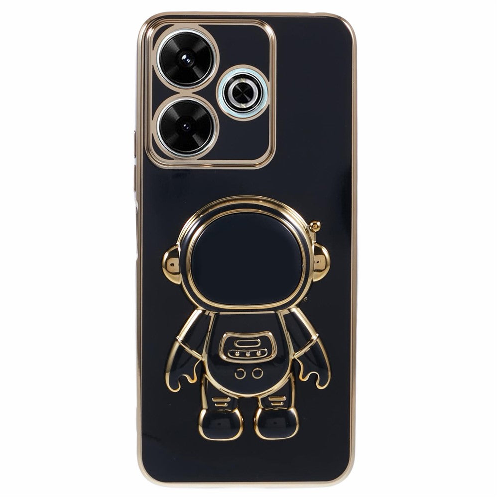For Xiaomi Redmi 13 5G / 13 4G / Note 13R 5G Case Electroplated TPU Phone Cover with Astronaut Kickstand