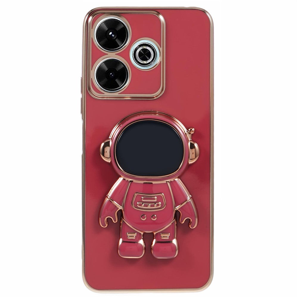 For Xiaomi Redmi 13 5G / 13 4G / Note 13R 5G Case Electroplated TPU Phone Cover with Astronaut Kickstand