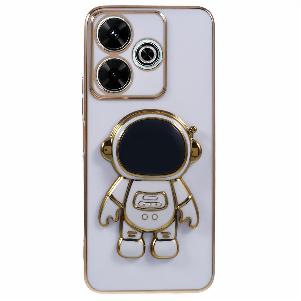 For Xiaomi Redmi 13 5G / 13 4G / Note 13R 5G Case Electroplated TPU Phone Cover with Astronaut Kickstand
