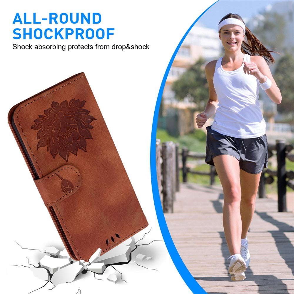 For Xiaomi Poco F6 Pro 5G / Redmi K70 5G / K70 Pro 5G Wallet Phone Case Lotus Imprint Leather Cover