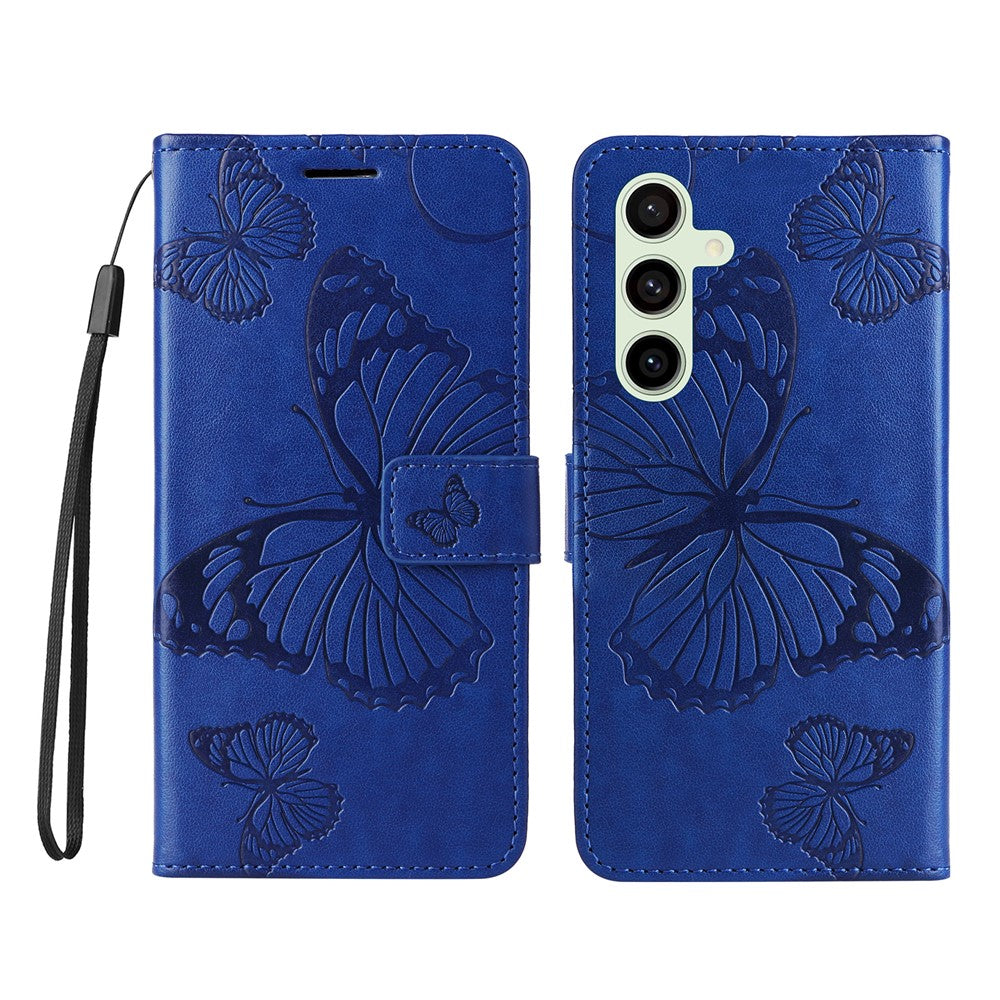 Galaxy S24 FE Wallet-Hülle – Schmetterling Aufgedruckt & Mit Ständer und Riemen