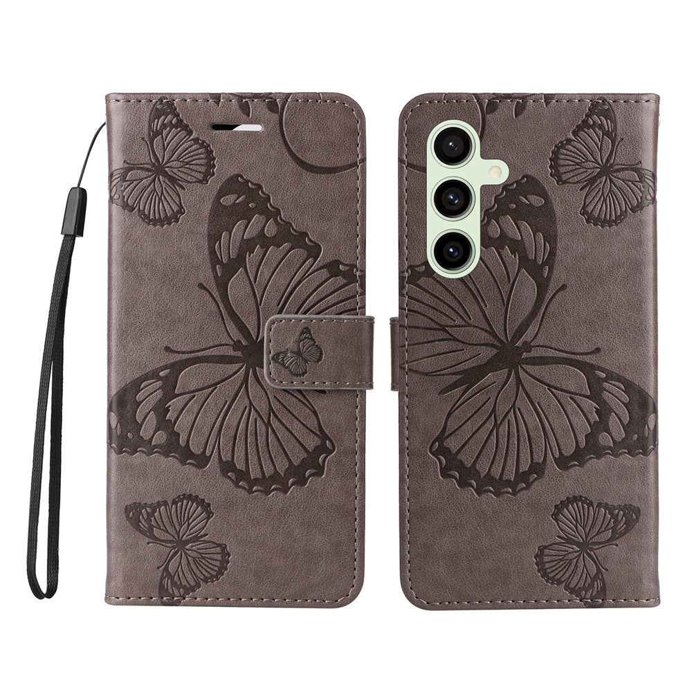 Galaxy S24 FE Wallet-Hülle – Schmetterling Aufgedruckt & Mit Ständer und Riemen