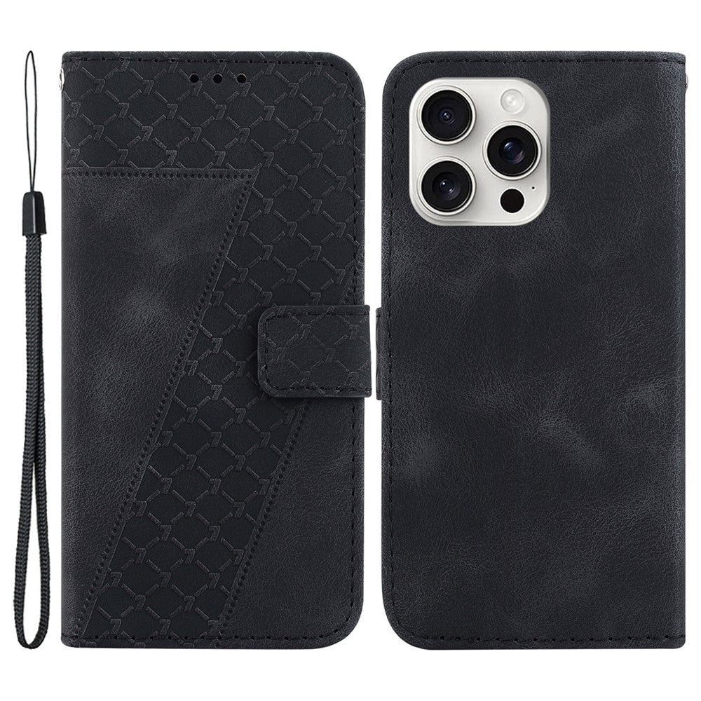 iPhone 16 Pro Max Leder-Wallet-Hülle – Mit Prägung & Ständer