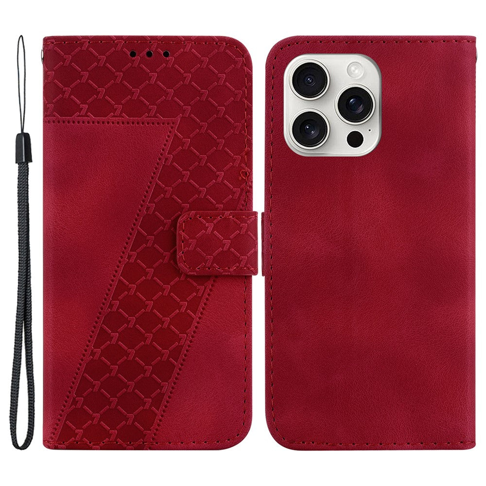 iPhone 16 Pro Max Leder-Wallet-Hülle – Mit Prägung & Ständer
