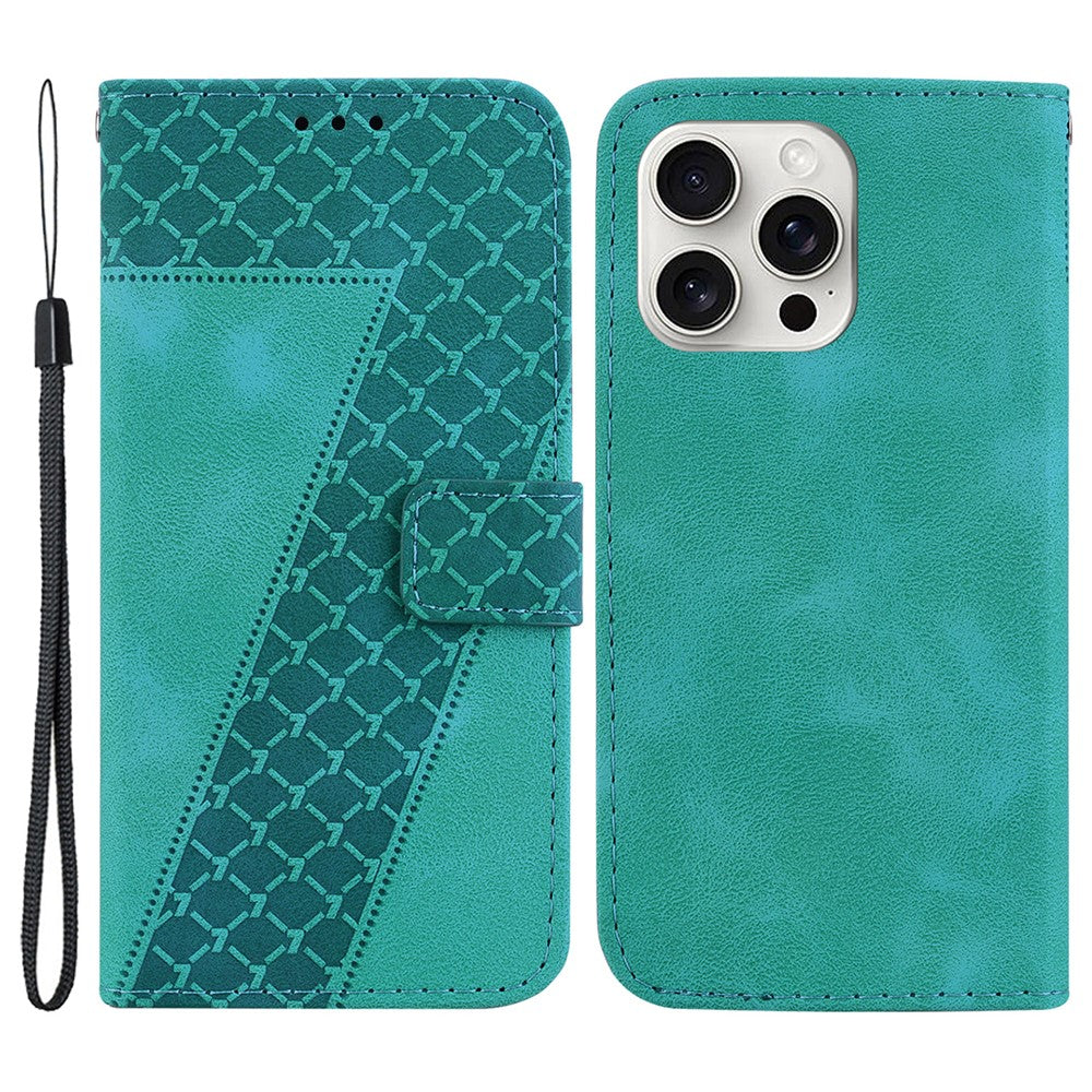 iPhone 16 Pro Leder-Wallet-Hülle – Mit Prägung & Ständer