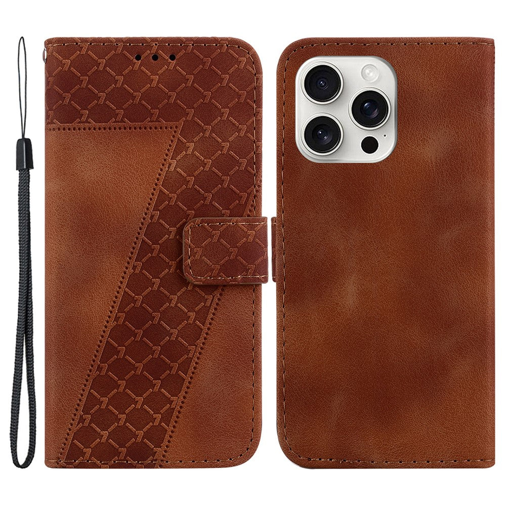 iPhone 16 Pro Leder-Wallet-Hülle – Mit Prägung & Ständer