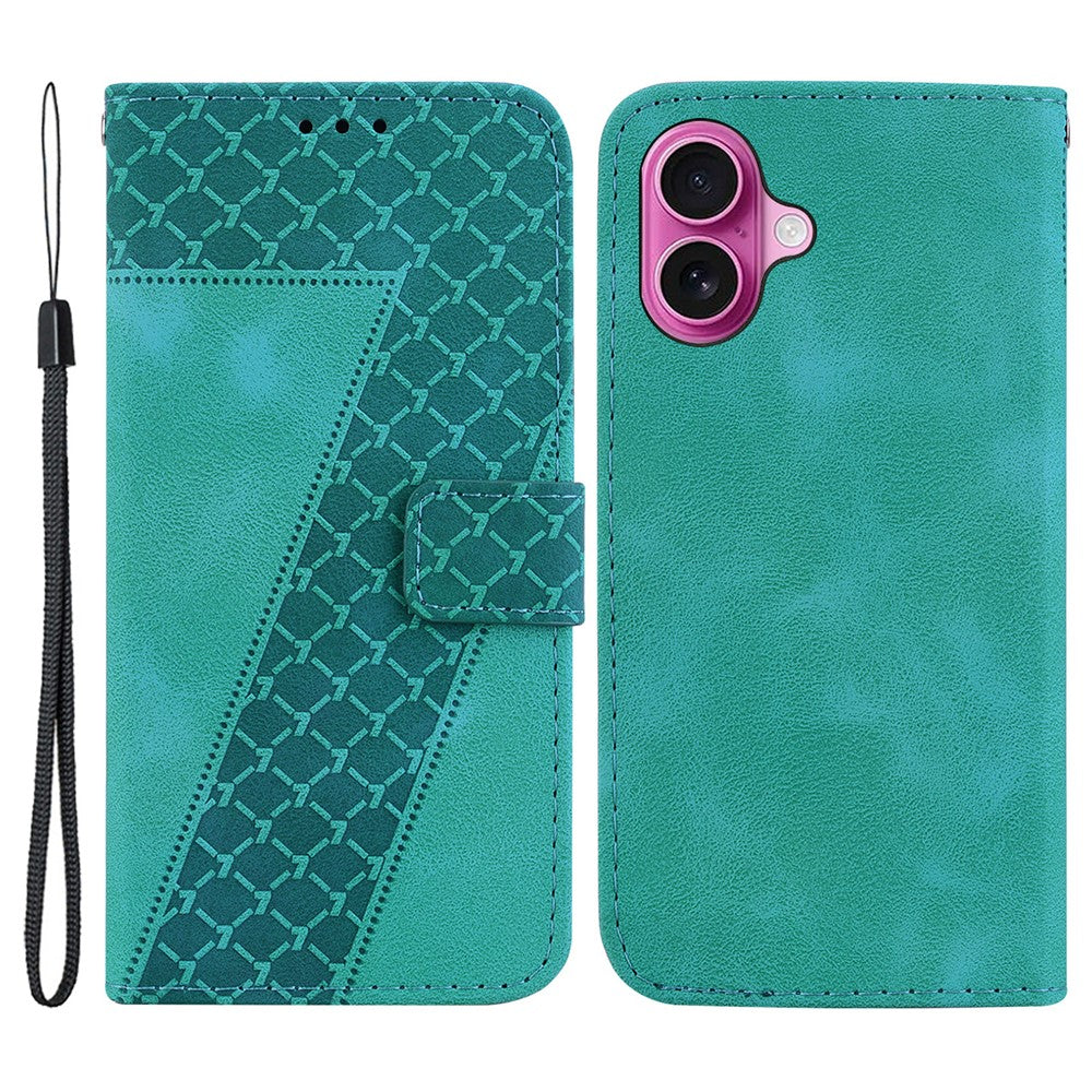 iPhone 16 Plus Leder-Wallet-Hülle – Mit Prägung & Ständer