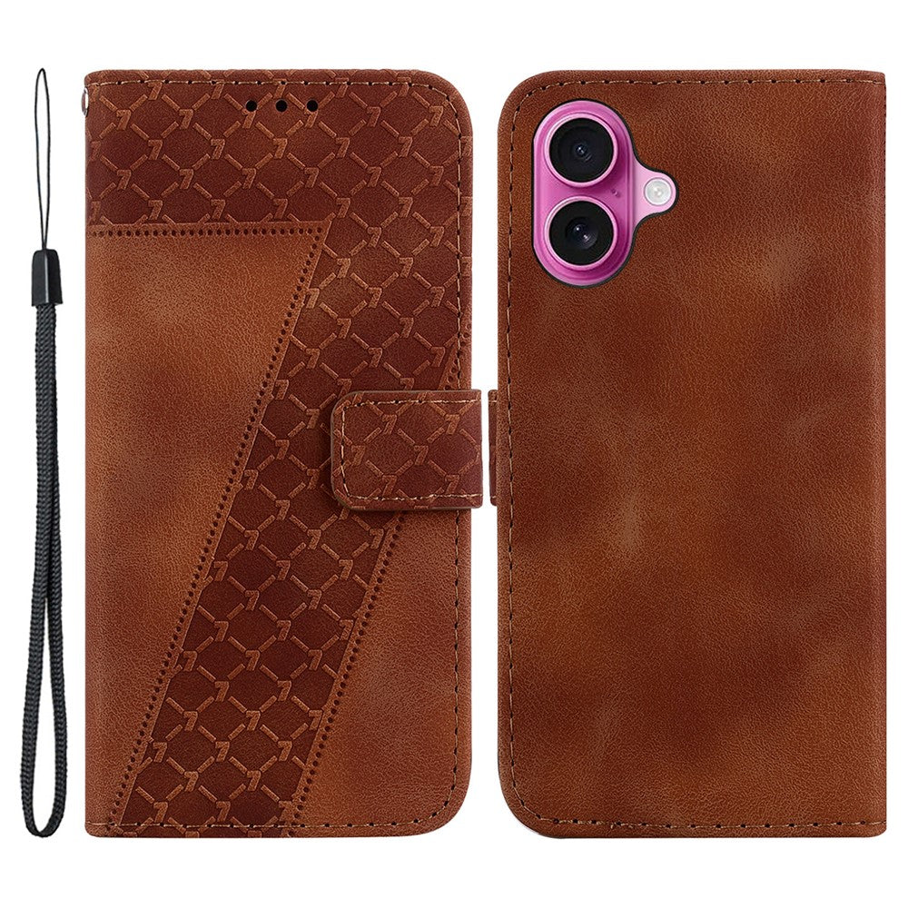 iPhone 16 Plus Leder-Wallet-Hülle – Mit Prägung & Ständer