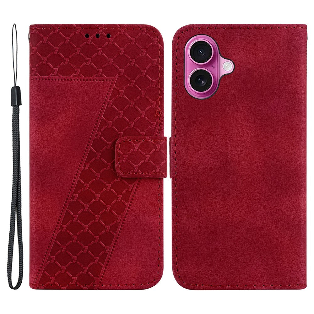 iPhone 16 Plus Leder-Wallet-Hülle – Mit Prägung & Ständer