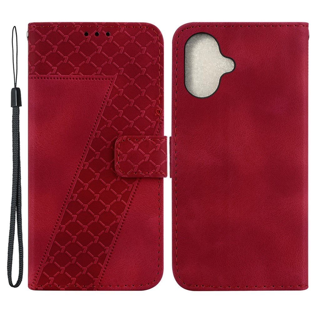 iPhone 16 Leder-Wallet-Hülle – Mit Prägung & Ständer