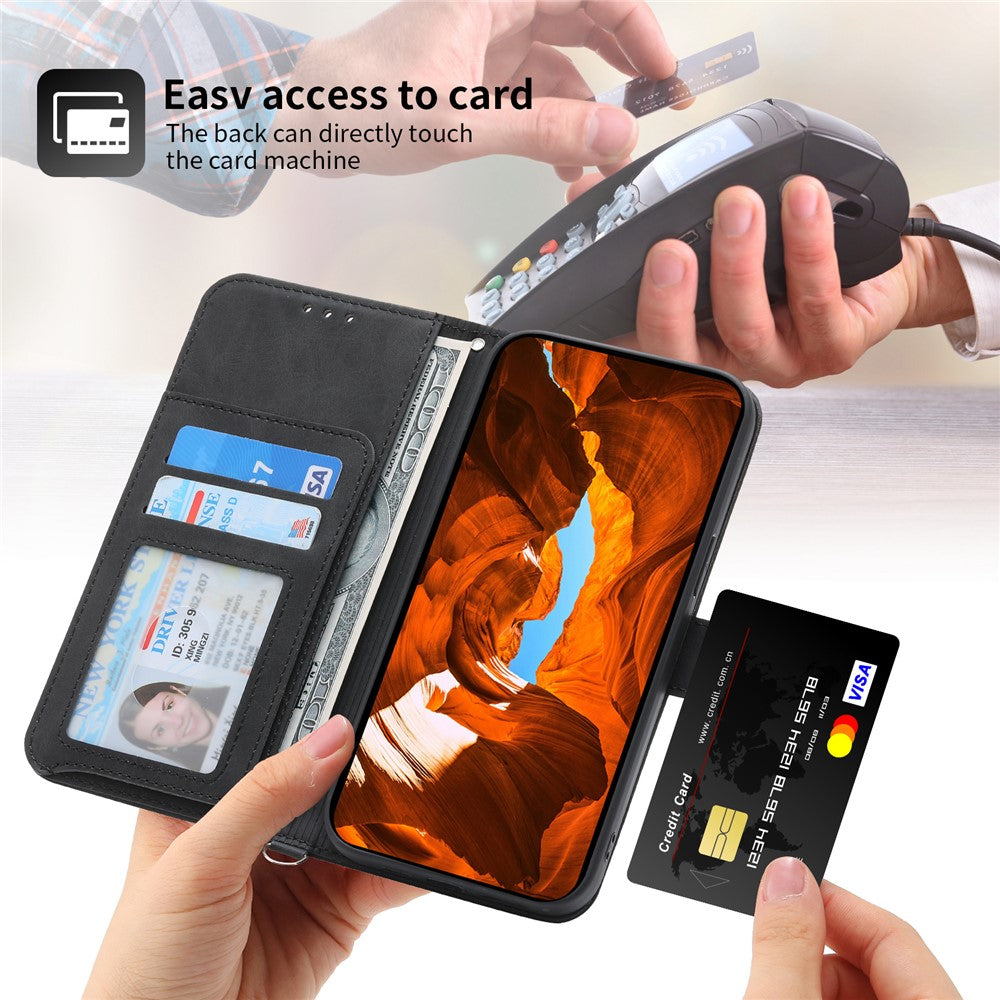 For iPhone 17e / 16e Leather Case Multiple Card Slots Phone Cover with 2 Straps