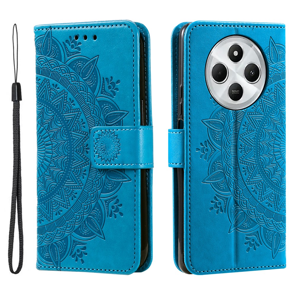 For Xiaomi Poco C75 4G / Redmi 14R 5G / 14C 4G Stand Case Imprinted Totem PU Leather Wallet Phone Cover