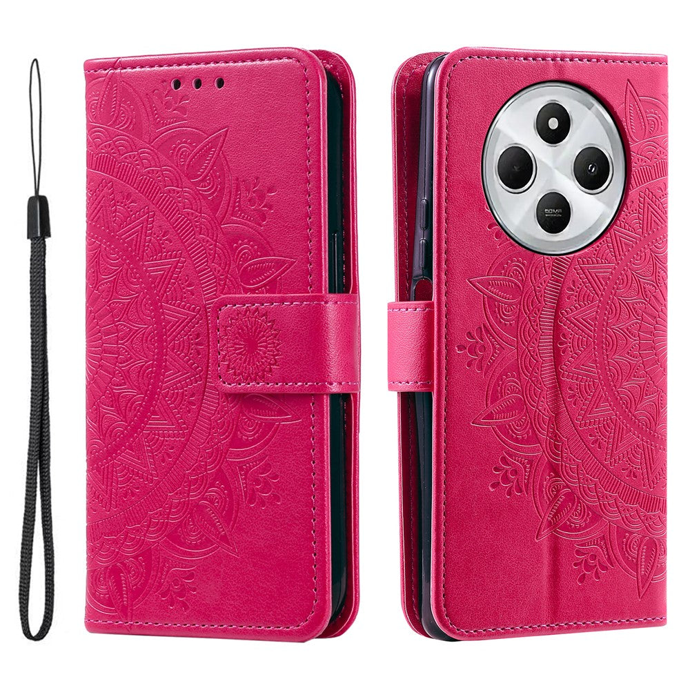 For Xiaomi Poco C75 4G / Redmi 14R 5G / 14C 4G Stand Case Imprinted Totem PU Leather Wallet Phone Cover