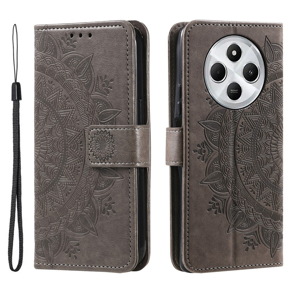 For Xiaomi Poco C75 4G / Redmi 14R 5G / 14C 4G Stand Case Imprinted Totem PU Leather Wallet Phone Cover