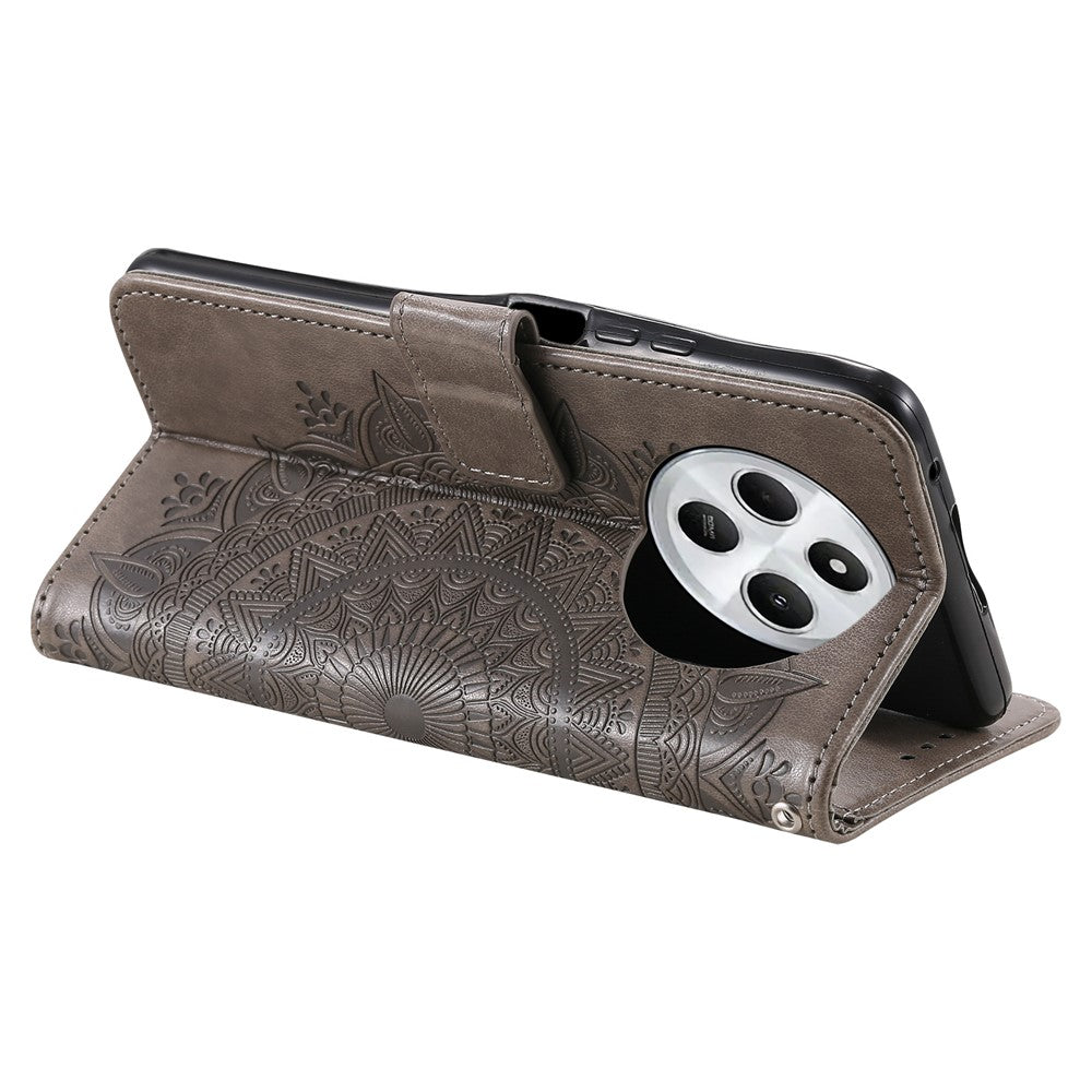 For Xiaomi Poco C75 4G / Redmi 14R 5G / 14C 4G Stand Case Imprinted Totem PU Leather Wallet Phone Cover