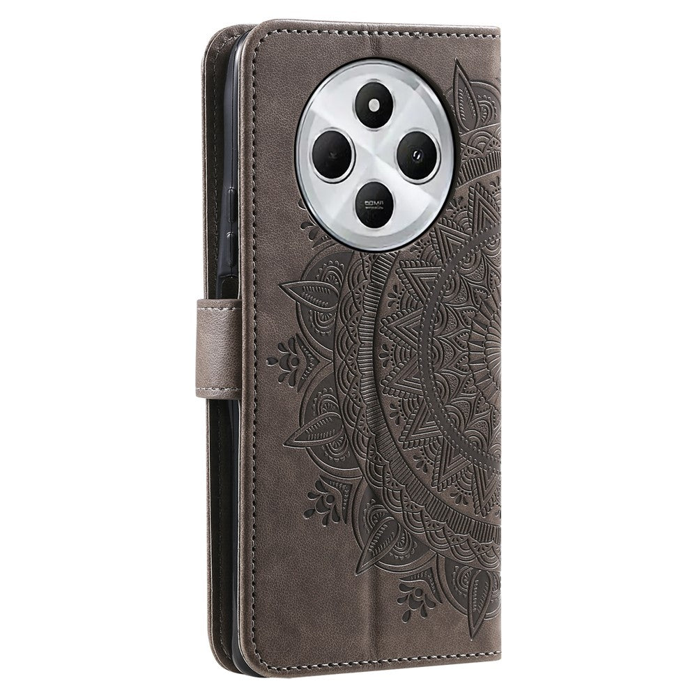 For Xiaomi Poco C75 4G / Redmi 14R 5G / 14C 4G Stand Case Imprinted Totem PU Leather Wallet Phone Cover