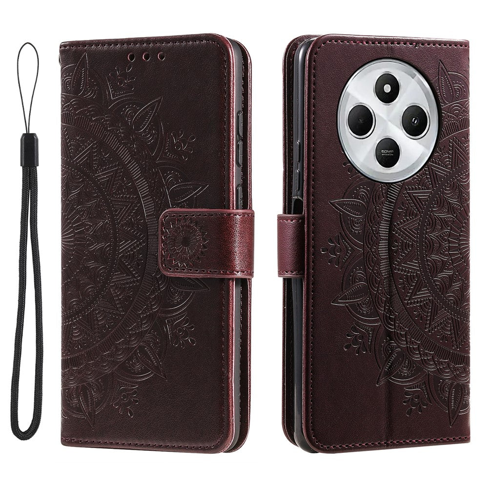 For Xiaomi Poco C75 4G / Redmi 14R 5G / 14C 4G Stand Case Imprinted Totem PU Leather Wallet Phone Cover