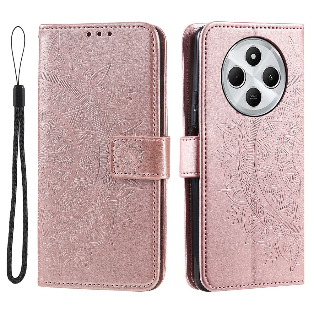 For Xiaomi Poco C75 4G / Redmi 14R 5G / 14C 4G Stand Case Imprinted Totem PU Leather Wallet Phone Cover