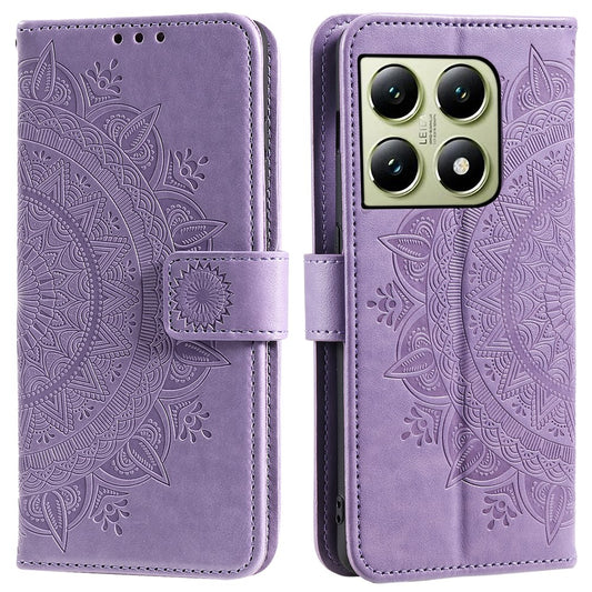 Xiaomi 14T Handyhülle – Standhülle mit Aufdruck „Totem“ aus PU-Leder