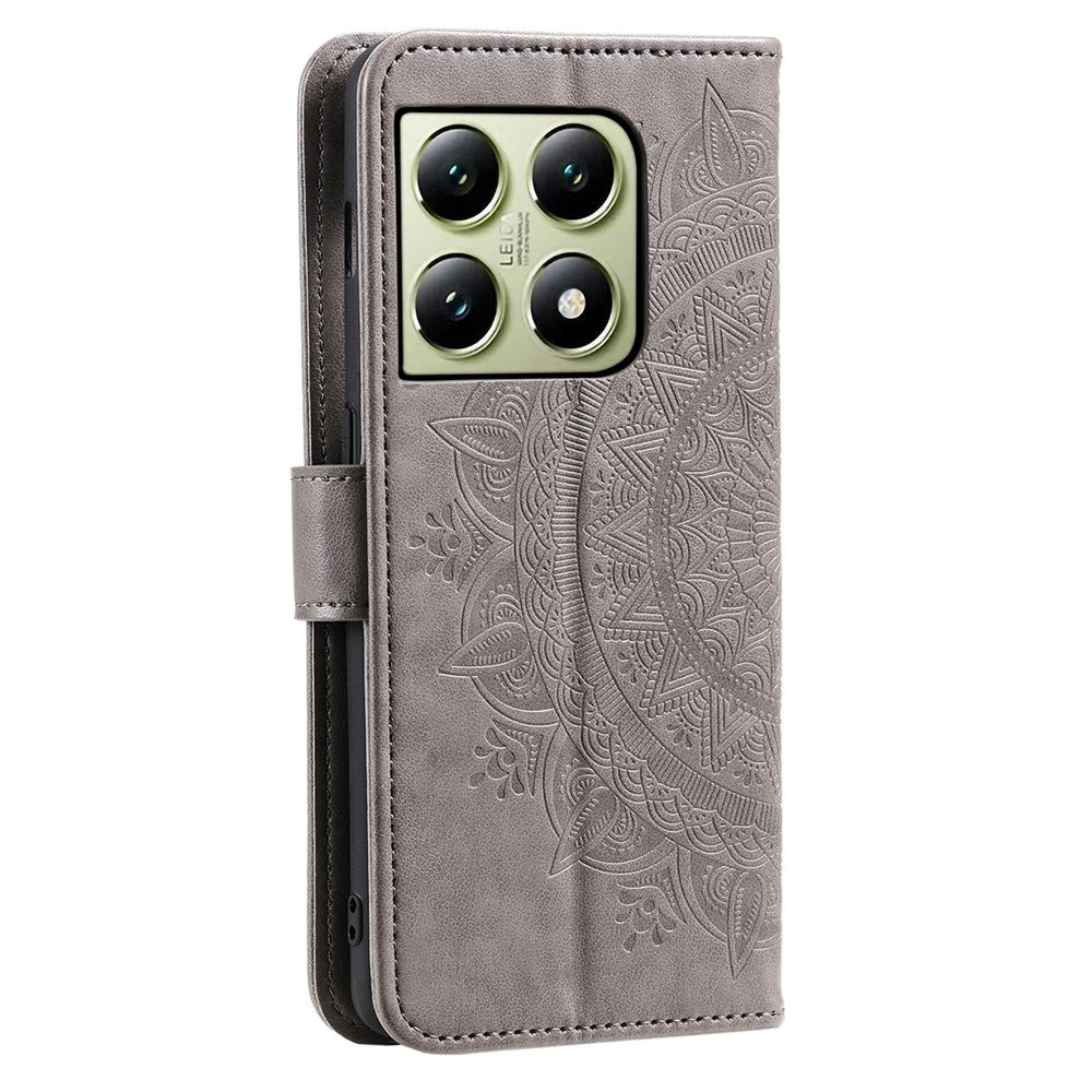 For Xiaomi 14T Stand Case Imprinted Totem PU Leather Wallet Phone Cover