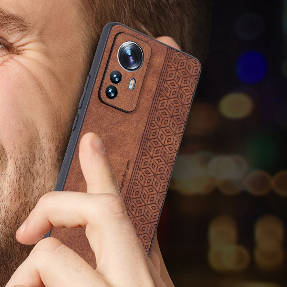 AZNS Anti-fall Phone Case for Xiaomi 12 Lite 5G, Stylish Pattern Imprinted PU Leather+TPU Phone Protective Shell