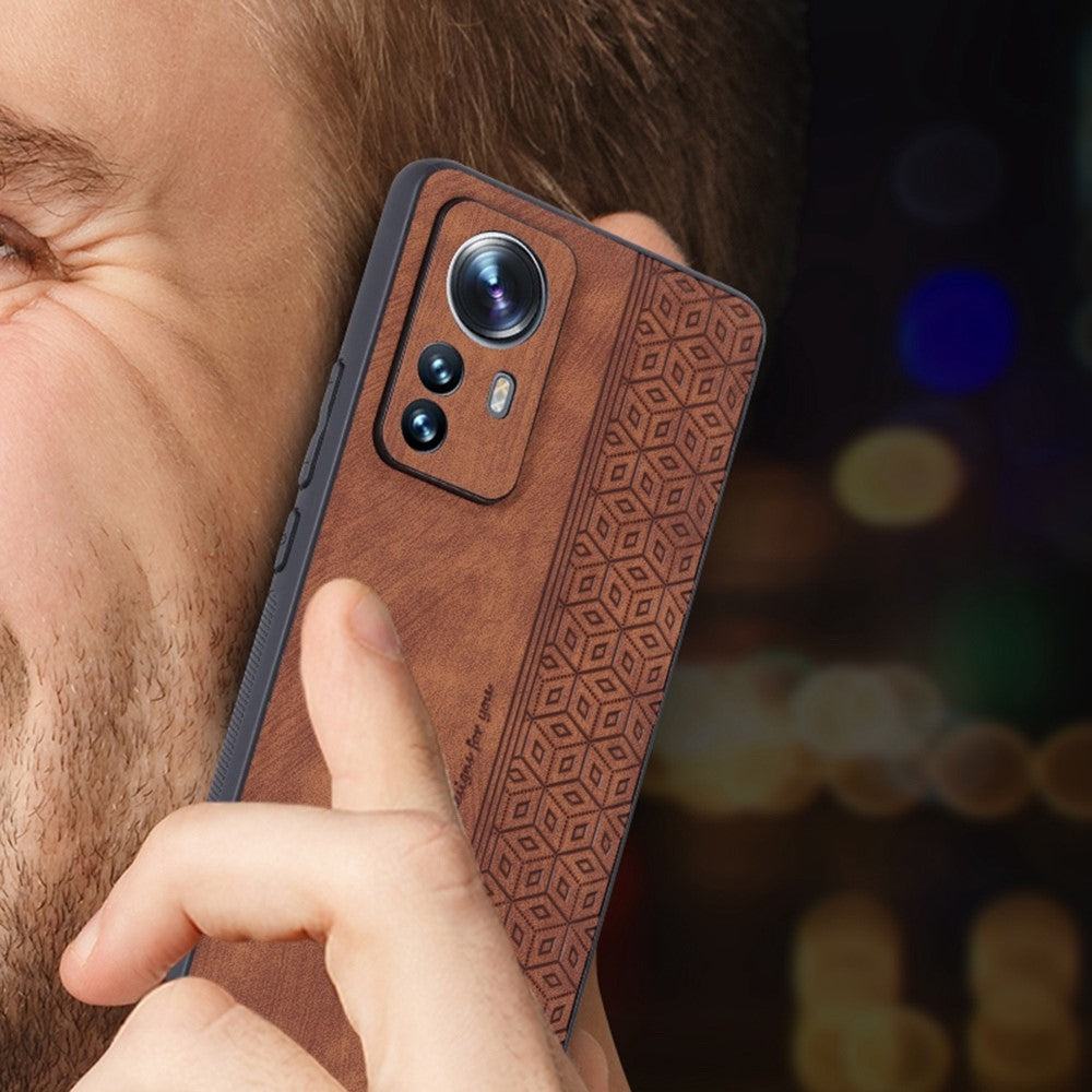 AZNS For Xiaomi 12 Pro 5G / 12S Pro 5G / 12 Pro (Dimensity) 5G Drop-proof Phone Case Imprinted Pattern PU Leather Coated TPU Phone Cover