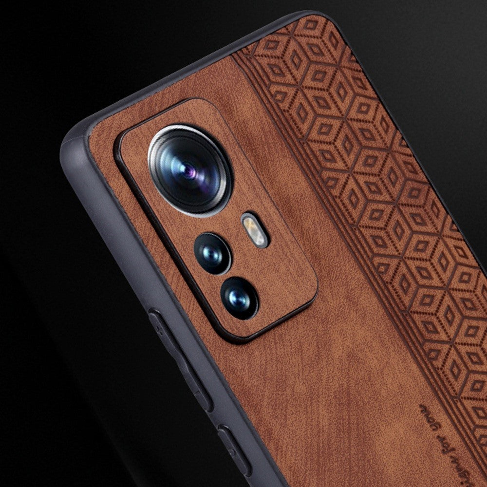 AZNS For Xiaomi 12 Pro 5G / 12S Pro 5G / 12 Pro (Dimensity) 5G Drop-proof Phone Case Imprinted Pattern PU Leather Coated TPU Phone Cover