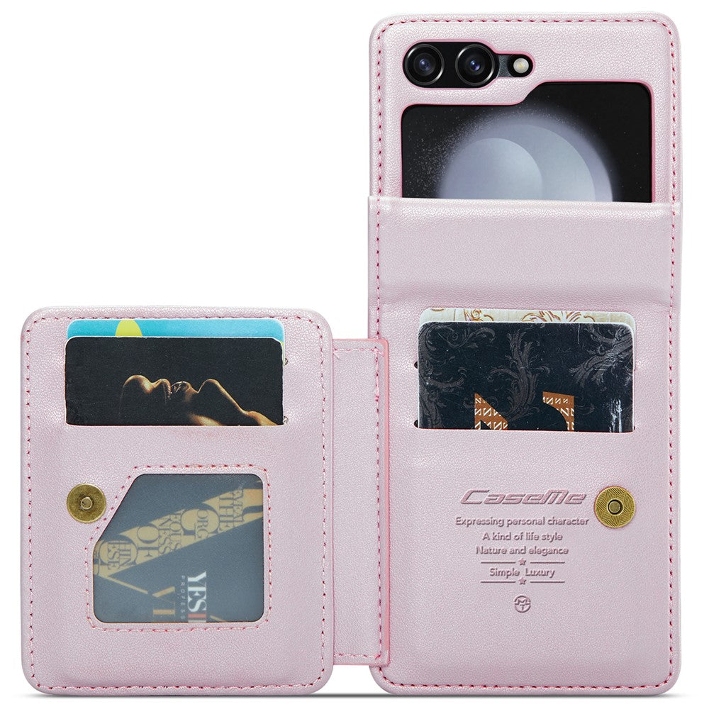 For Samsung Galaxy Z Flip7 FE 5G / Z Flip6 5G Phone Case CASEME C22 Leather Back Cover with RFID Blocking Card Slots