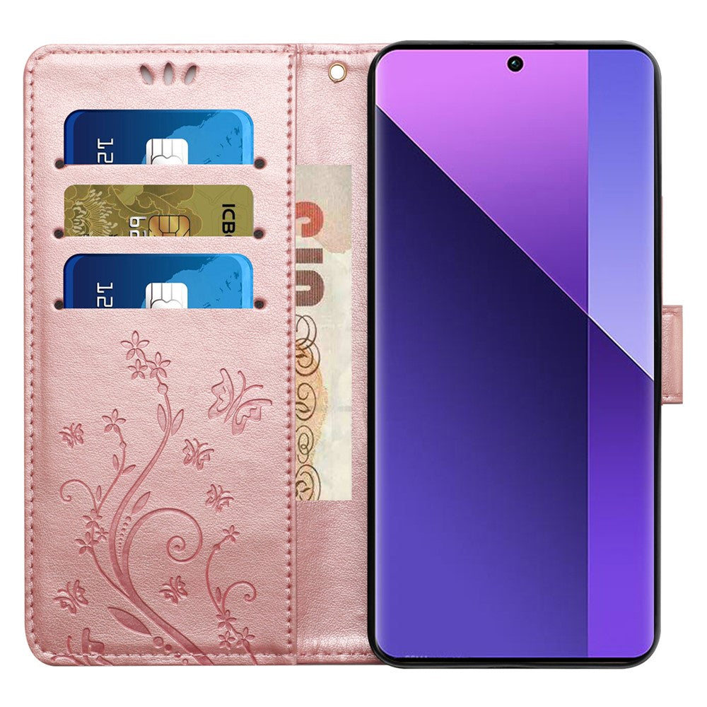 For Honor 200 5G Case Butterfly Flower Wallet PU Leather Flip Cover