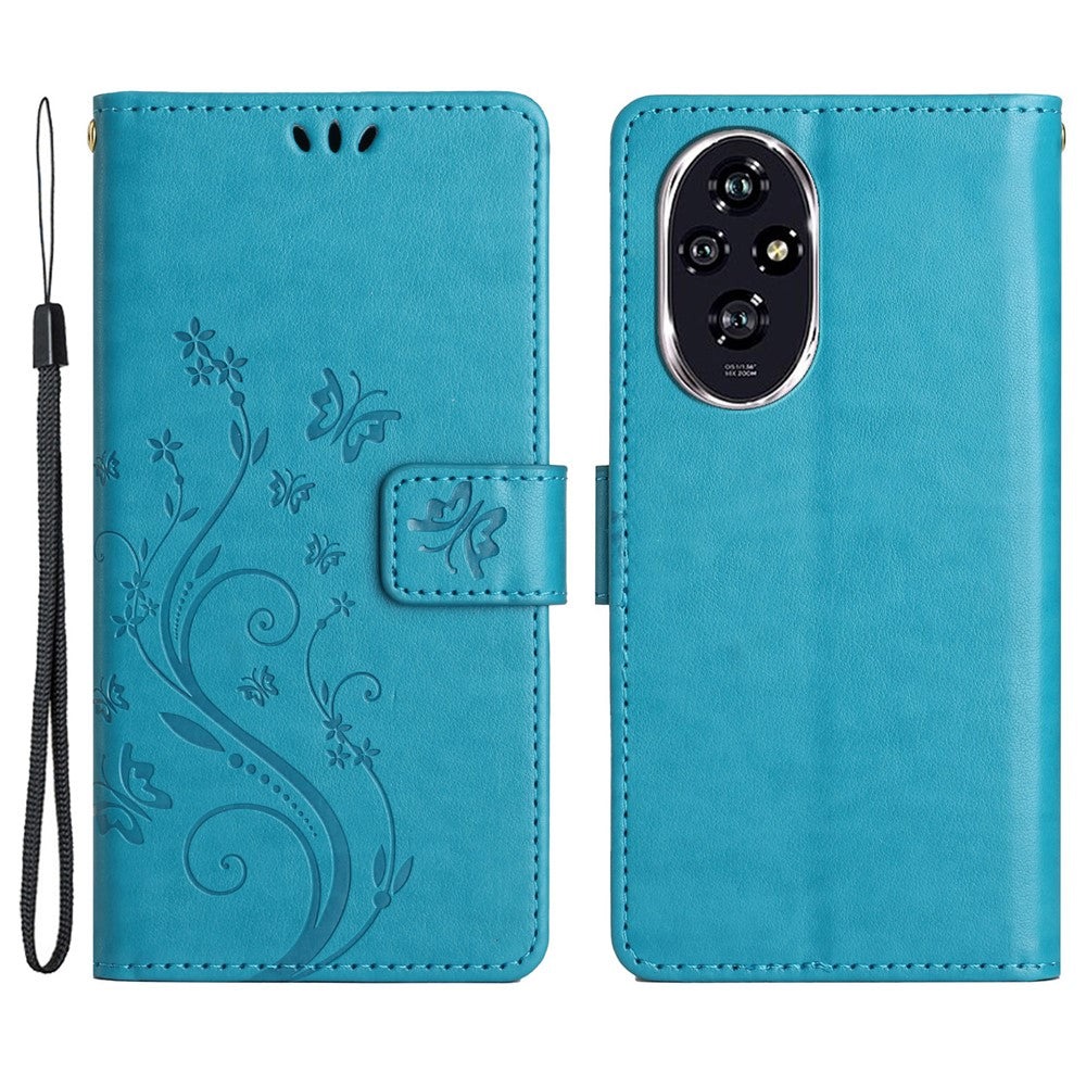 For Honor 200 5G Case Butterfly Flower Wallet PU Leather Flip Cover