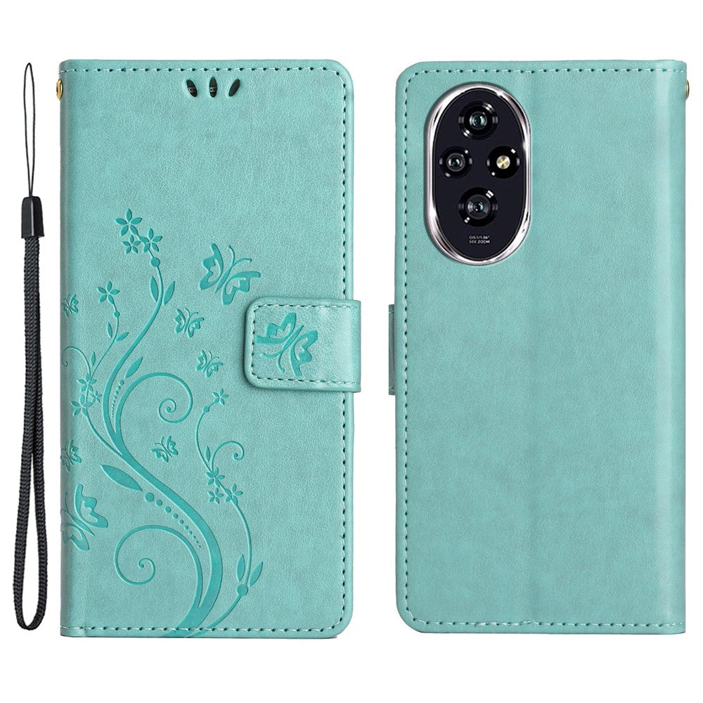 For Honor 200 5G Case Butterfly Flower Wallet PU Leather Flip Cover