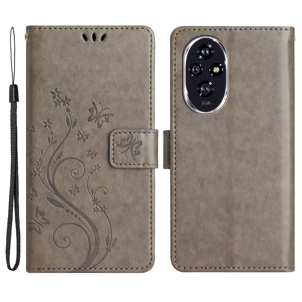 For Honor 200 5G Case Butterfly Flower Wallet PU Leather Flip Cover