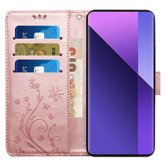 Honor 200 Pro 5G Handyhülle – Schmetterlings-Blumenmuster-Leder-Handy-Geldbörsen-Abdeckung