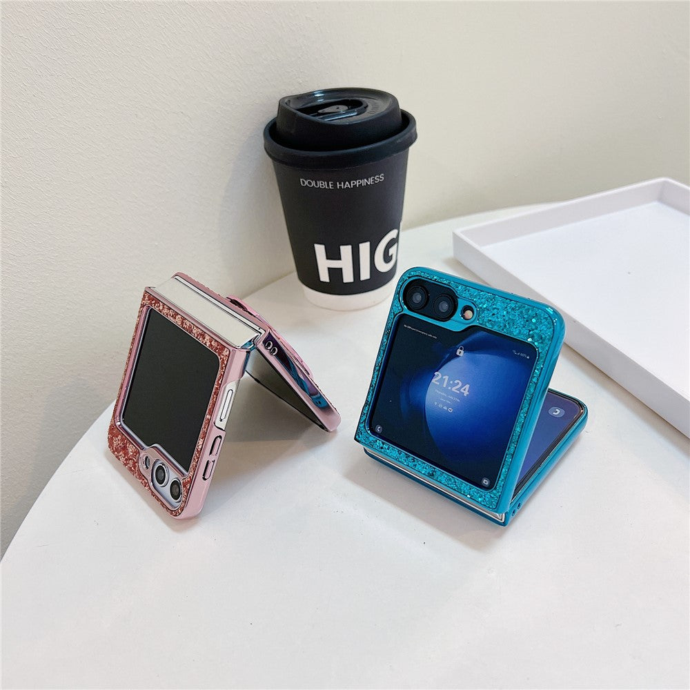 For Samsung Galaxy Z Flip7 FE 5G / Z Flip6 5G Case TPU+PC Kickstand Phone Cover with Mirror