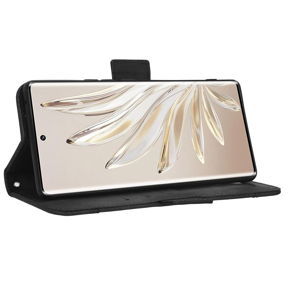 PU Leather Phone Shell for Honor 70 5G, Multiple Card Slots Stable Stand Wallet Phone Drop-proof Cover