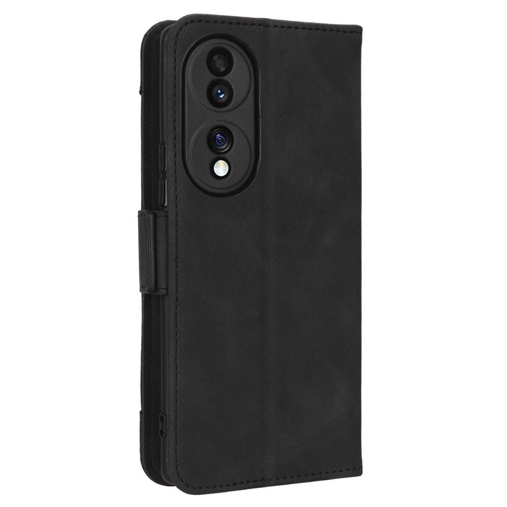 PU Leather Phone Shell for Honor 70 5G, Multiple Card Slots Stable Stand Wallet Phone Drop-proof Cover