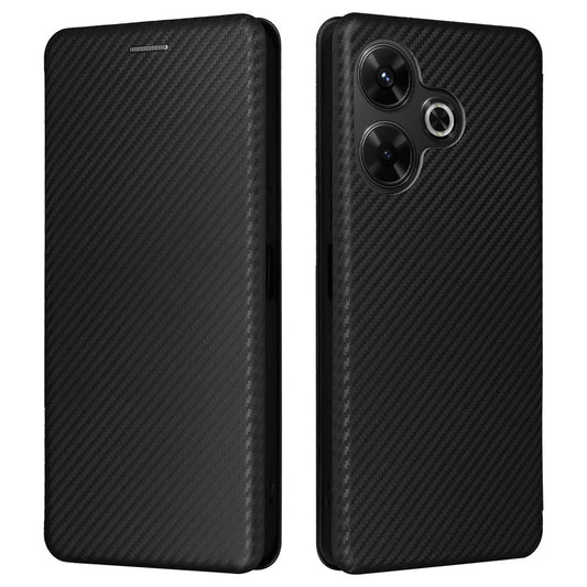 For Xiaomi Redmi 13 5G / 13 4G / Note 13R 5G Phone Case Carbon Fiber Texture Leather Stand Cover