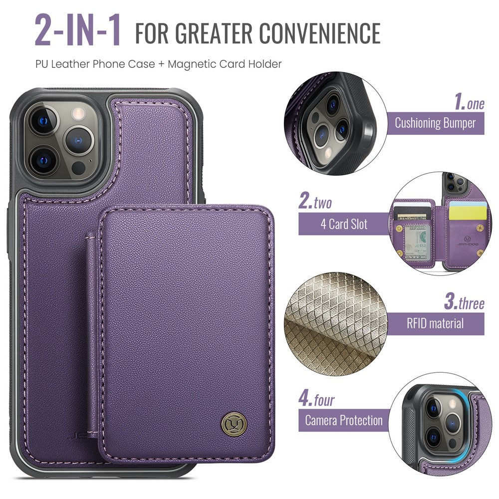 iPhone 12 Pro Max Leder-Handyhülle – Mit abnehmbarer magnetische Kartentasche