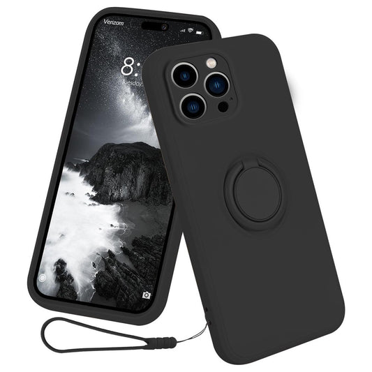 iPhone 16 Pro Max Silikonhülle – Leicht & Mit Schwenkring-Ständer