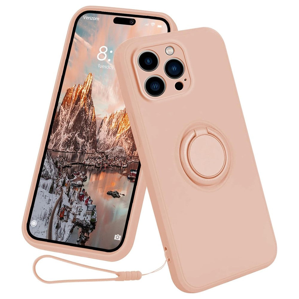 iPhone 16 Pro Max Silikonhülle – Leicht & Mit Schwenkring-Ständer