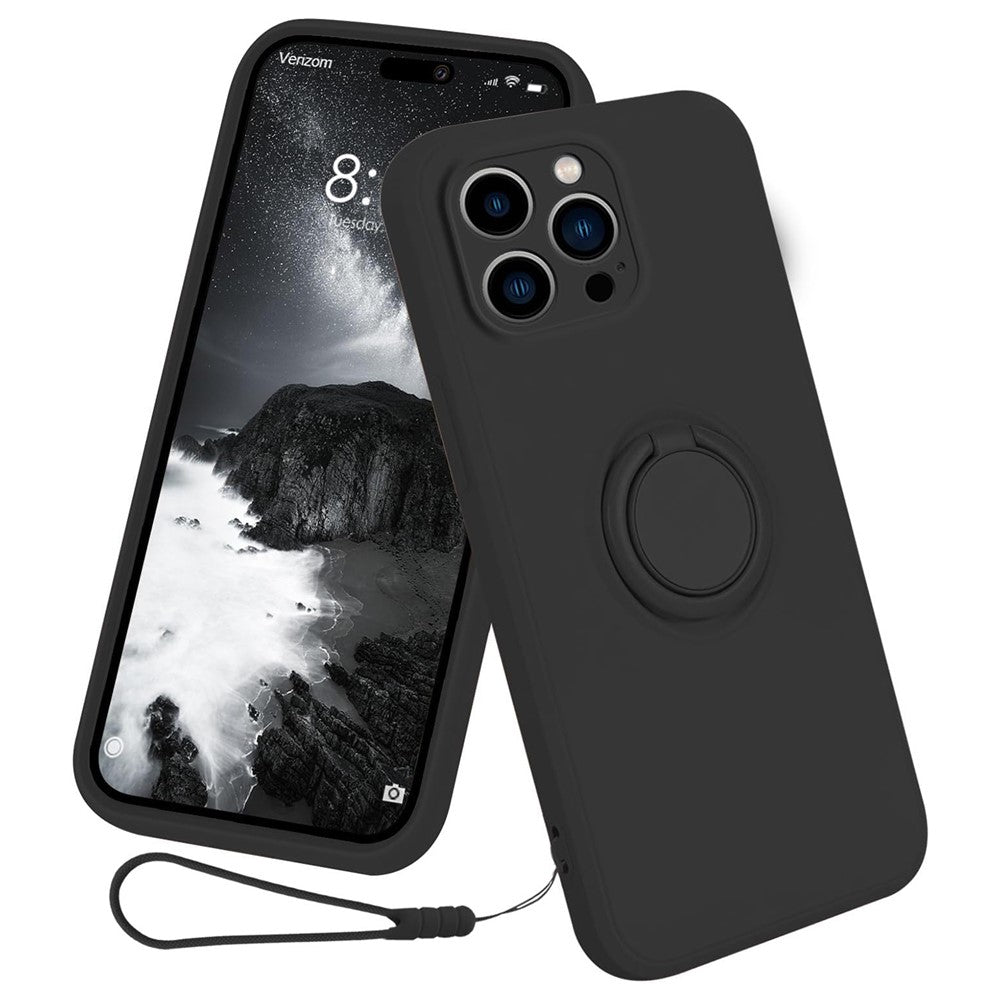 iPhone 16 Pro Silikonhülle – Leicht & Mit Schwenkring-Ständer