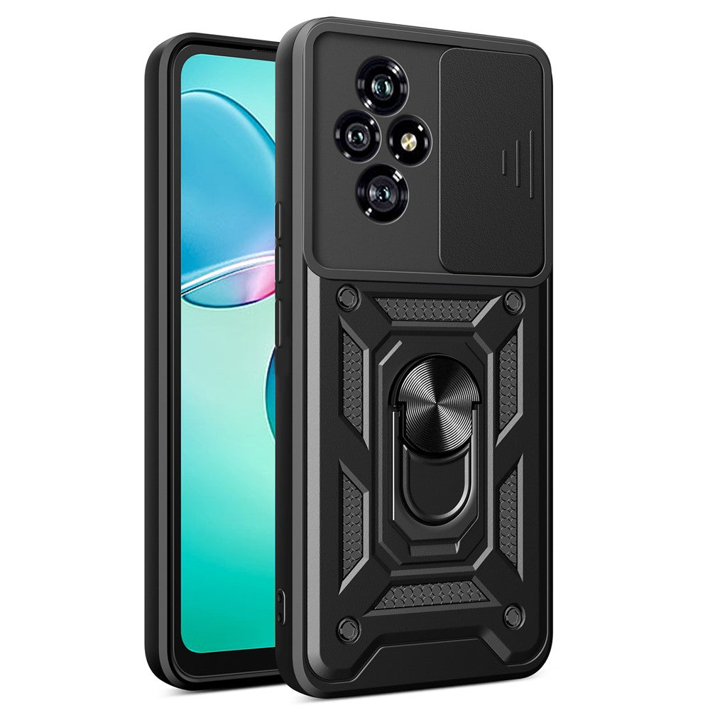 For Honor 200 5G Case Kickstand PC+TPU Phone Cover with Slide Camera Lid