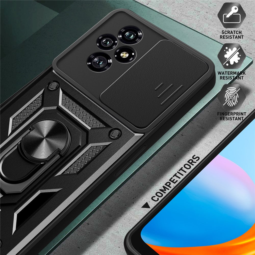 For Honor 200 5G Case Kickstand PC+TPU Phone Cover with Slide Camera Lid