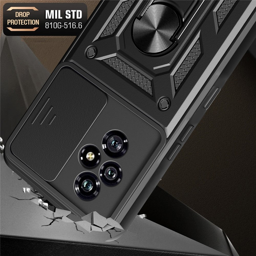 For Honor 200 5G Case Kickstand PC+TPU Phone Cover with Slide Camera Lid