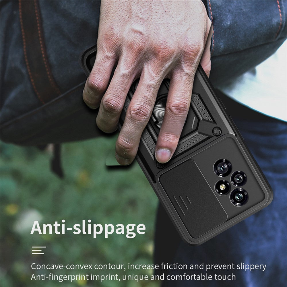 For Honor 200 5G Case Kickstand PC+TPU Phone Cover with Slide Camera Lid